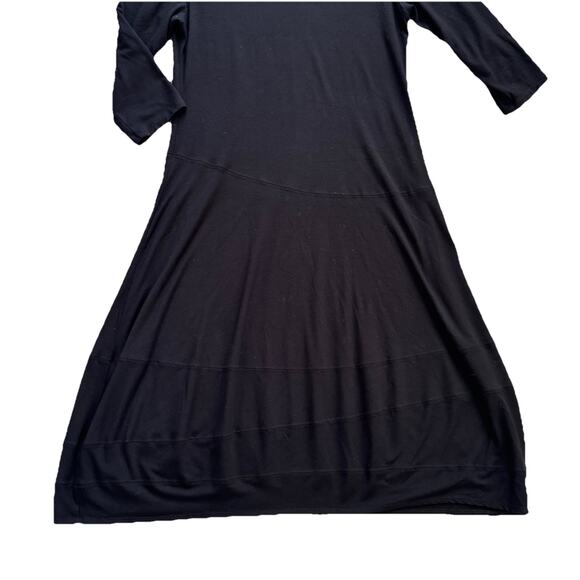 Eileen Fisher Womens Black Rayon Lycra Seamed Dress Sz XS Neutral Office - Picture 2 of 6